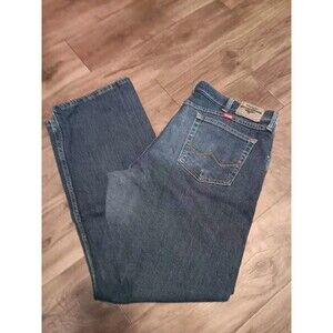Wrangler Relaxed Boot Cut Dark Blue Jeans Men's Sz 38x32